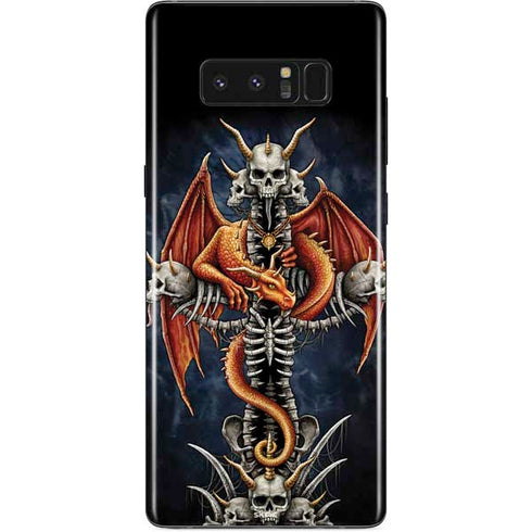 Gothic Dragon & Skull Cross by Sarah Richter Galaxy Note 8 Skin