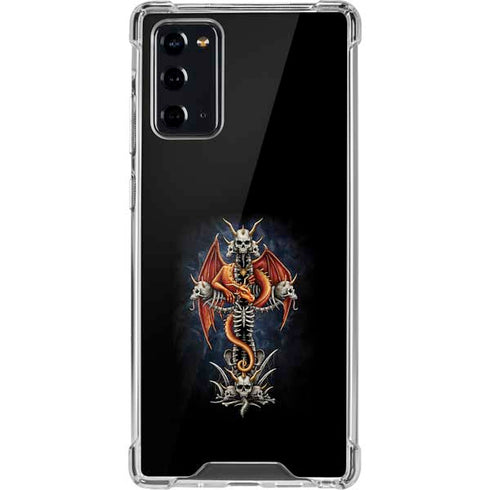 Gothic Dragon & Skull Cross by Sarah Richter Galaxy Note20 5G Clear Case