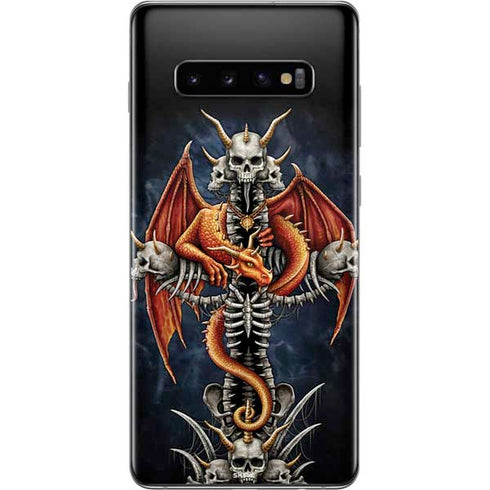 Gothic Dragon & Skull Cross by Sarah Richter Galaxy S10 Plus Skin