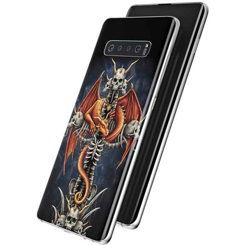Gothic Dragon & Skull Cross by Sarah Richter Galaxy S10 Skin