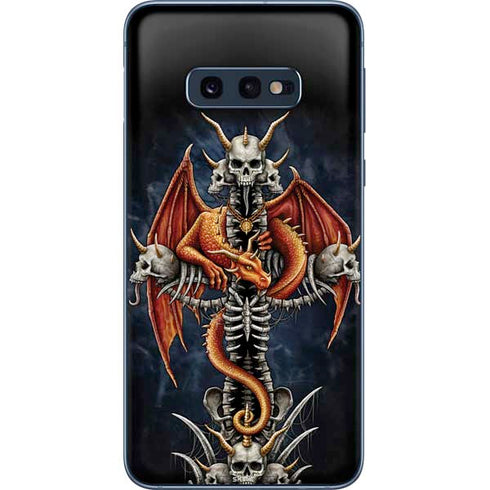 Gothic Dragon & Skull Cross by Sarah Richter Galaxy S10e Skin