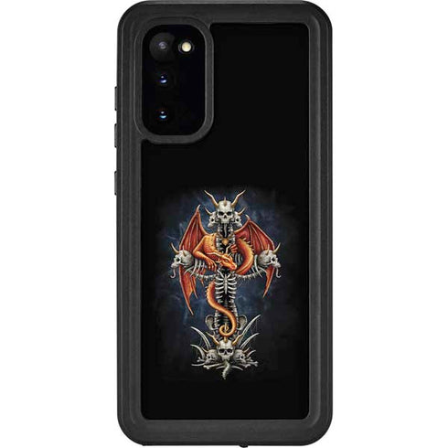 Gothic Dragon & Skull Cross by Sarah Richter Galaxy S20 Waterproof Case