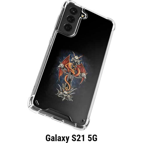 Gothic Dragon & Skull Cross by Sarah Richter Galaxy S21 5G Clear Case