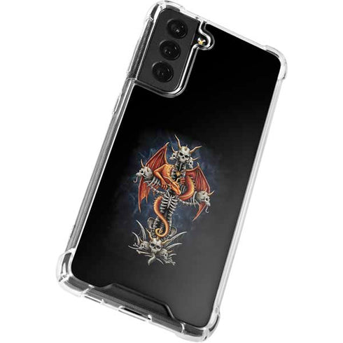 Gothic Dragon & Skull Cross by Sarah Richter Galaxy S21 FE Clear Case