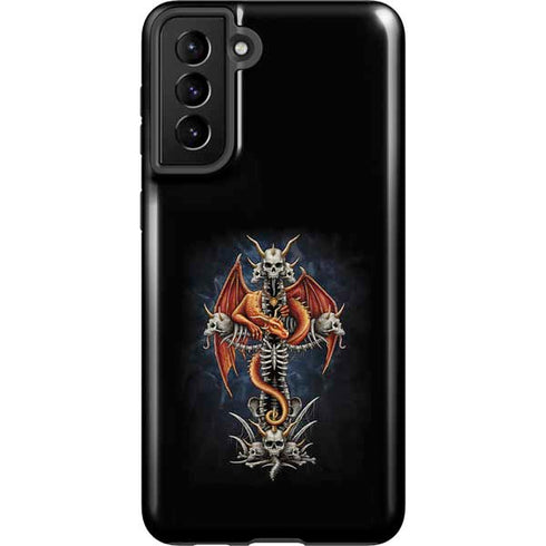 Gothic Dragon & Skull Cross by Sarah Richter Galaxy S21 FE Pro Case