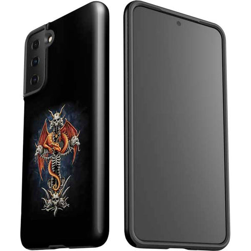 Gothic Dragon & Skull Cross by Sarah Richter Galaxy S21 FE Pro Case