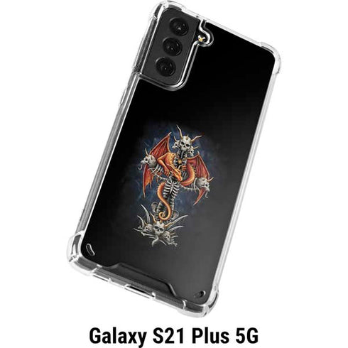 Gothic Dragon & Skull Cross by Sarah Richter Galaxy S21 Plus 5G Clear Case
