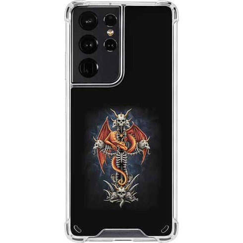 Gothic Dragon & Skull Cross by Sarah Richter Galaxy S21 Ultra 5G Clear Case