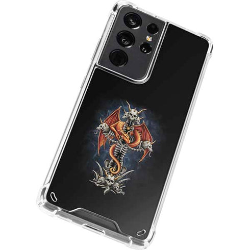 Gothic Dragon & Skull Cross by Sarah Richter Galaxy S21 Ultra 5G Clear Case