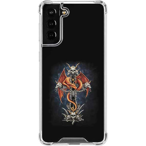 Gothic Dragon & Skull Cross by Sarah Richter Galaxy S22 Plus Clear Case
