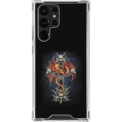 Gothic Dragon & Skull Cross by Sarah Richter Galaxy S22 Ultra Clear Case