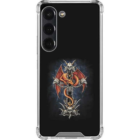 Gothic Dragon & Skull Cross by Sarah Richter Galaxy S23 Clear Case