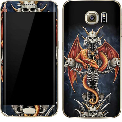 Gothic Dragon & Skull Cross by Sarah Richter Galaxy S7 Edge Skin