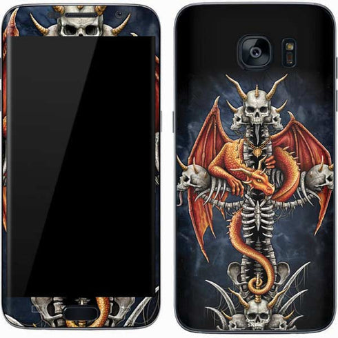 Gothic Dragon & Skull Cross by Sarah Richter Galaxy S7 Skin