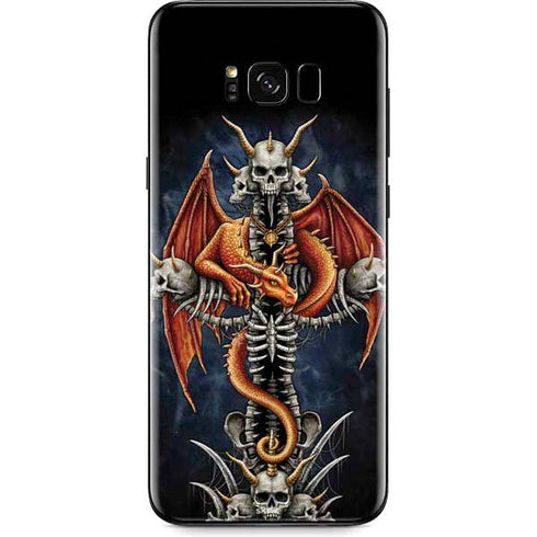 Gothic Dragon & Skull Cross by Sarah Richter Galaxy S8 Skin