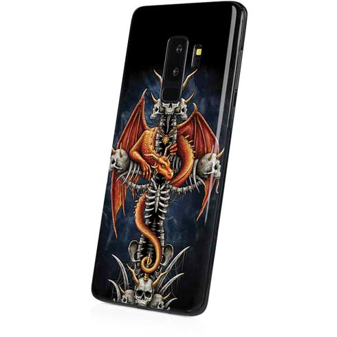 Gothic Dragon & Skull Cross by Sarah Richter Galaxy S9 Plus Skin