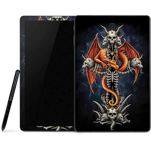 Gothic Dragon & Skull Cross by Sarah Richter Samsung Galaxy Tab Skin