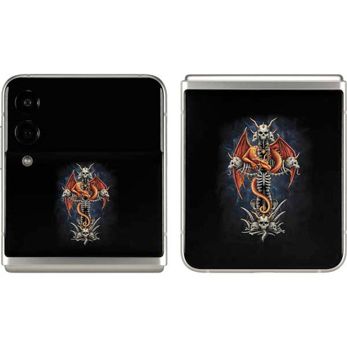 Gothic Dragon & Skull Cross by Sarah Richter Galaxy Z Flip3 5G Skin