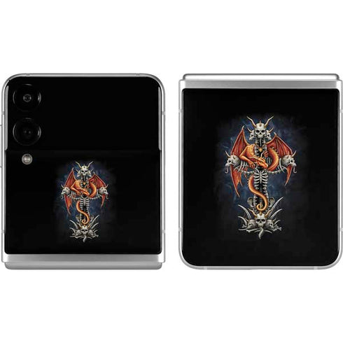 Gothic Dragon & Skull Cross by Sarah Richter Galaxy Z Flip4 5G Skin