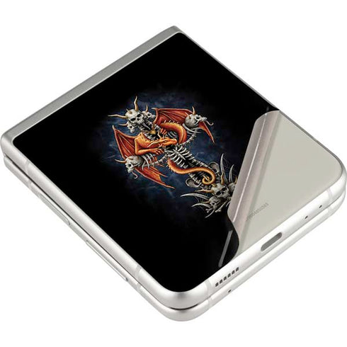 Gothic Dragon & Skull Cross by Sarah Richter Galaxy Z Flip4 5G Skin