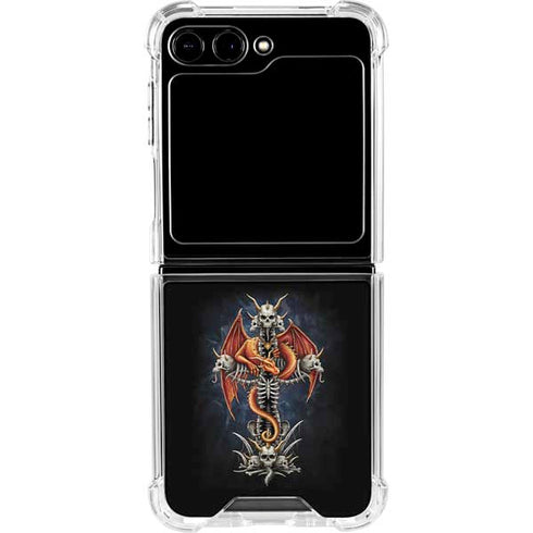 Gothic Dragon & Skull Cross by Sarah Richter Galaxy Z Flip5 5G Clear Case