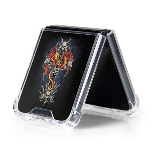 Gothic Dragon & Skull Cross by Sarah Richter Galaxy Z Flip5 5G Clear Case