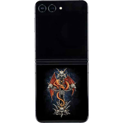 Gothic Dragon & Skull Cross by Sarah Richter Galaxy Z Flip5 5G Skin