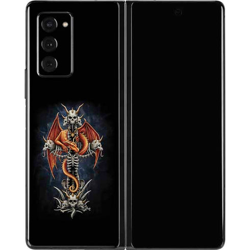 Gothic Dragon & Skull Cross by Sarah Richter Galaxy Z Fold2 5G Skin