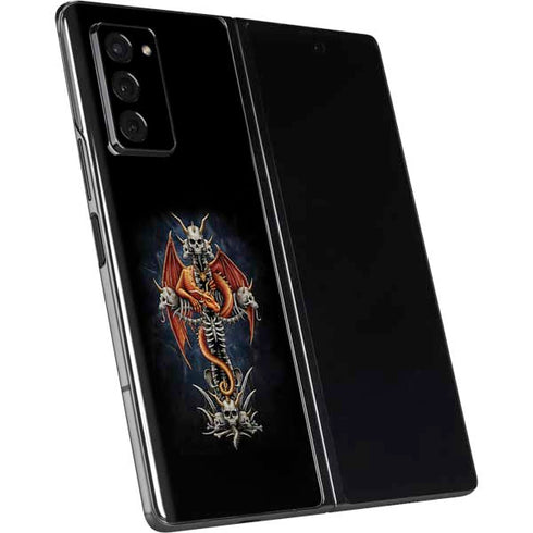 Gothic Dragon & Skull Cross by Sarah Richter Galaxy Z Fold2 5G Skin