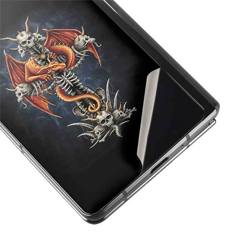 Gothic Dragon & Skull Cross by Sarah Richter Galaxy Z Fold2 5G Skin