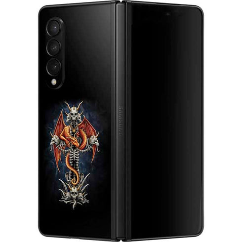 Gothic Dragon & Skull Cross by Sarah Richter Galaxy Z Fold3 5G Skin