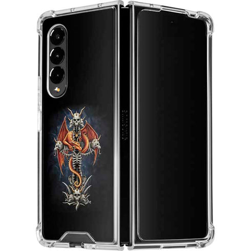Gothic Dragon & Skull Cross by Sarah Richter Galaxy Z Fold4 5G Clear Case