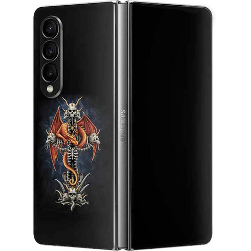 Gothic Dragon & Skull Cross by Sarah Richter Galaxy Z Fold4 5G Skin