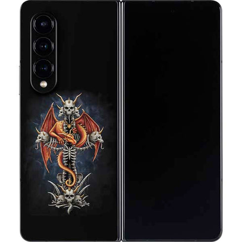 Gothic Dragon & Skull Cross by Sarah Richter Galaxy Z Fold4 5G Skin