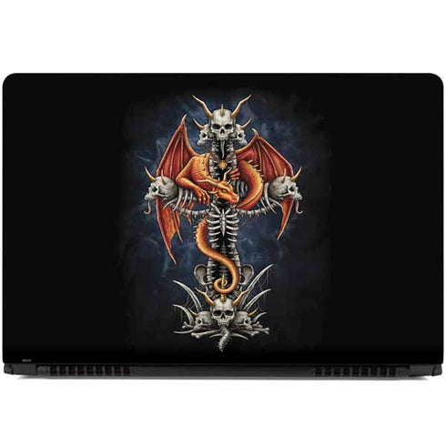 Gothic Dragon & Skull Cross by Sarah Richter Dell Inspiron Skin