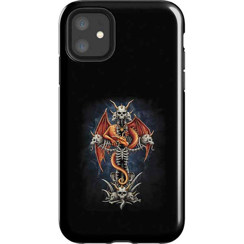 Gothic Dragon & Skull Cross by Sarah Richter iPhone 11 Impact Case