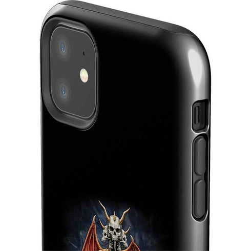 Gothic Dragon & Skull Cross by Sarah Richter iPhone 11 Impact Case