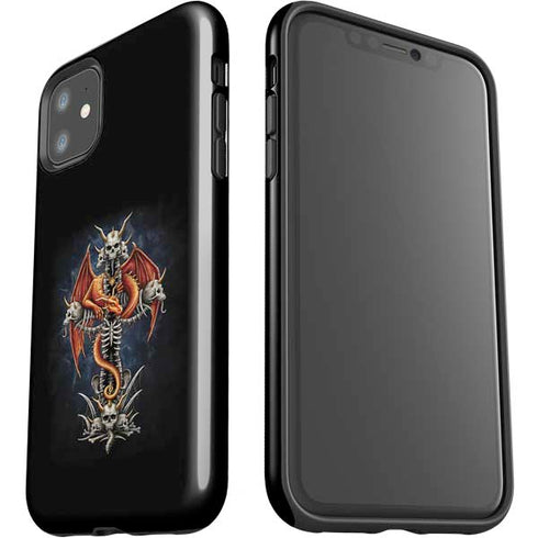 Gothic Dragon & Skull Cross by Sarah Richter iPhone 11 Impact Case