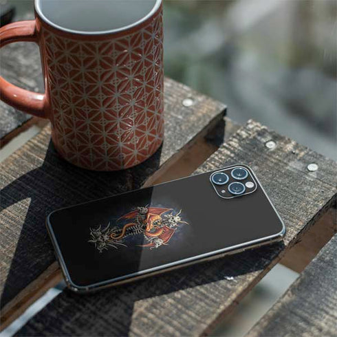 Gothic Dragon & Skull Cross by Sarah Richter iPhone 11 Pro Max Skin