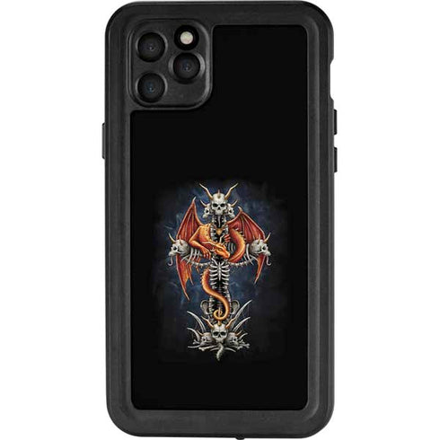 Gothic Dragon & Skull Cross by Sarah Richter iPhone 11 Pro Max Waterproof Case