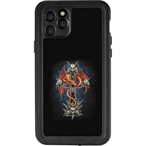 Gothic Dragon & Skull Cross by Sarah Richter iPhone 11 Pro Waterproof Case
