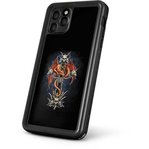 Gothic Dragon & Skull Cross by Sarah Richter iPhone 11 Pro Waterproof Case