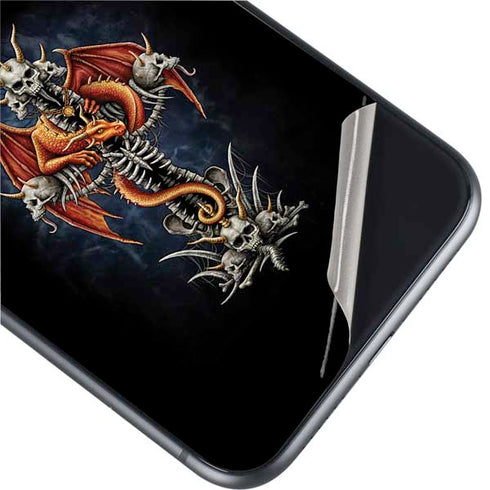 Gothic Dragon & Skull Cross by Sarah Richter iPhone 11 Skin