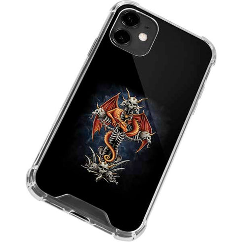 Gothic Dragon & Skull Cross by Sarah Richter iPhone 12 Clear Case