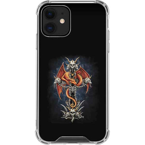 Gothic Dragon & Skull Cross by Sarah Richter iPhone 12 Mini Clear Case