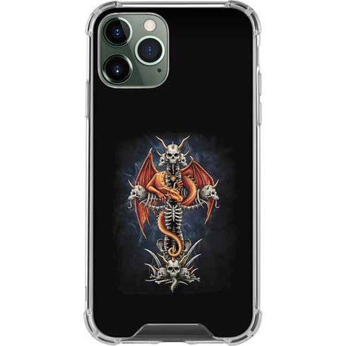 Gothic Dragon & Skull Cross by Sarah Richter iPhone 12 Pro Clear Case