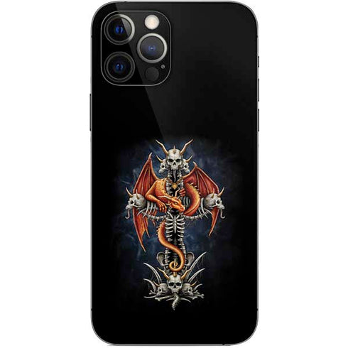 Gothic Dragon & Skull Cross by Sarah Richter iPhone 12 Pro Skin