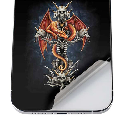 Gothic Dragon & Skull Cross by Sarah Richter iPhone 12 Pro Skin