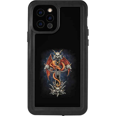 Gothic Dragon & Skull Cross by Sarah Richter iPhone 12 Pro Waterproof Case