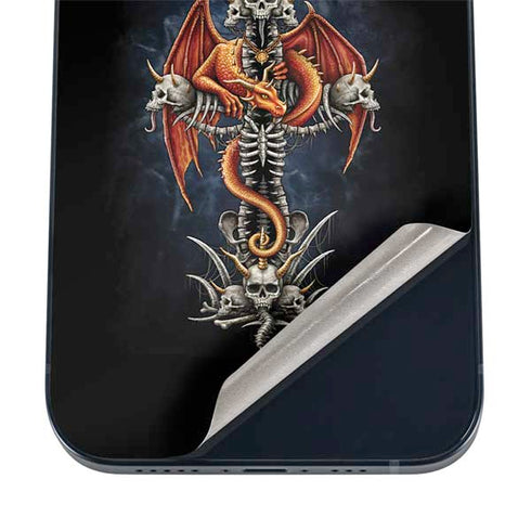Gothic Dragon & Skull Cross by Sarah Richter iPhone 12 Skin